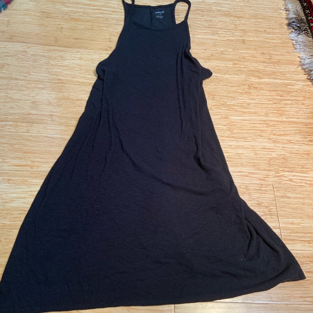 black high neck swing dress